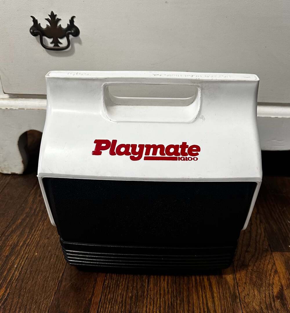 Vintage Igloo Playmate Mini Personal Lunch Cooler Black and White